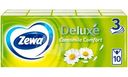 Платки носовые бумажные Zewa Deluxe Ромашка 3 слоя, 10x10шт