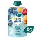 Пюре ФрутоНяня яблоко-черничное с печеньем с 6 месяцев, 90г