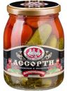 Ассорти Скатерть-Самобранка из корнишонов и томатов черри, 720г