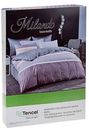 Комплект постельного белья евро Milando Полосы с узором тенсель цвет: серый/приглушённый лиловый, 4 предмета