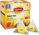 Чай Lipton Grape Raspberry черный, виноград, малина, 20х1.8 г