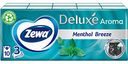 Платочки носовые Zewa Deluxe Ментол 3 слоя, 10 уп. × 10 шт.