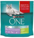 Сухой корм для кошек с чувствительным пищеварением Purina ONE индейка и рис, 1,5 кг