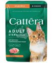 Корм Cattera с индейкой в соусе консервированный полнорационный для взрослых стерилизованных кошек, 75г