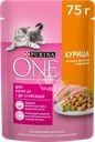 Корм влажный для котят PURINA ONE Kitten с курицей и морковью в соусе, 75г