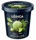 Мороженое пломбир Ledica с ароматом мяты, лаймовым наполнителем и кранчами, 300 г