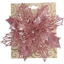 Ёлочное украшение Цветок светло-розовый, 16см