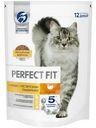 Сухой полнорационный корм Perfect Fit для взрослых кошек с чувствительным пищеварением с индейкой, 650г