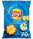 Чипсы картофельные Lays со вкусом сметаны и зелени, 70г