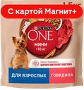 PURINA ONE Сухой корм для собак сухой говядина рис 1,5кг:6