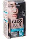 Краска для волос уход и увлажнение Gliss Kur 1-0 Глубокий черный, 60+60+22,5 мл