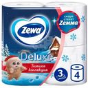 Туалетная бумага Zewa Deluxe белая 3 слоя, 4шт