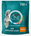 Сухой корм для взрослых кошек с курицей и цельными злаками Purina ONE 750г