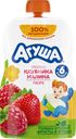 Пюре фруктово-ягодное детское АГУША Яблоко, клубника, малина, с 6 месяцев, 90г