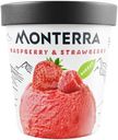 Десерт Monterra малиновый с кусочками клубники взбитый замороженный, 306г