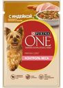 Корм для собак Purina ONE Мини Контроль веса с индейкой морковью и горохом 85г