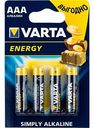 Батарейки алкалиновые Varta Energy AAA/R03/LR03, 4 шт.