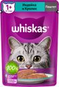 Корм для кошек WHISKAS® паштет индейка-кролик, 75г