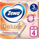 Туалетная бумага Zewa Deluxe Персик 3 слоя 4 рулона