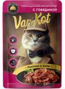 Корм влажный Van Kot Ломтики в желе с говядиной для кошек полнорационный 75г