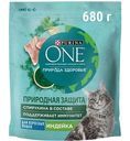 Сухой корм для кошек Purina One Природная защита индейка, 680г