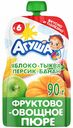 Пюре фруктово-овощное Агуша яблоко-тыква-персик-банан с 6 месяцев, 90 г