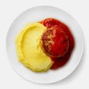 Котлета с красным соусом и картофельным пюре 320г
