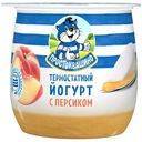 Йогурт термостатный Простоквашино двухслойный с персиком 3.4%, 160г