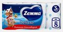 Туалетная бумага белая Deluxe Zemma 8 рулонов 3 слоя