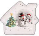 Тарелка керамическая Lefard С Новым Годом! в форме домика Снеговик и мишка, 23,5×19×2,5 см