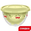 Набор дуршлаг+миска с крышкой декор Вишня, 3,3 л