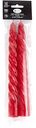 Свечи декоративные Evis парафиновые витые цвет: красный, 27×2,3см 2шт.
