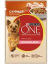 Влажный корм для собак мини пород Purina One Контроль веса с курицей, коричневым рисом и томатами в подливе, 85 г