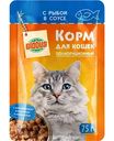 Влажный корм для кошек Глобус рыба в соусе, 75г