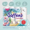 Туалетная бумага "Тропический микс", Soffione, 3 слоя, 24 рулона