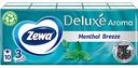 Платочки носовые Zewa Deluxe Ментол 3 слоя, 10 уп. × 10 шт.