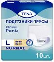 Подгузники-трусы TENA Pants Normal L (талия/бедра 100-135 см), 10 шт