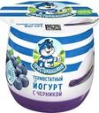 Йогурт Простоквашино с черникой двухслойный термостатный 3.4% БЗМЖ 160г
