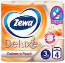 Туалетная бумага Zewa Deluxe Персик 3 слоя 4 рулона