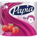 Туалетная бумага Papia клубничная Strawberry Dream 3 слоя, 4 рулона