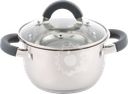 Кастрюля HOMECLUB Comfort, с силиконовыми ручками, нержавеющая сталь, индукция, 1.5 Арт. GS-3
