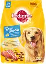 Корм сухой для взрослых собак PEDIGREE с говядиной для всех пород, полнорационный, 600г