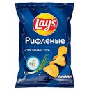 Чипсы Lays Рифлёные Сметана и лук, 140 г