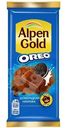 Шоколад Alpen Gold молочный с шоколадной начинкой и кусочками печенья Орео, 85г