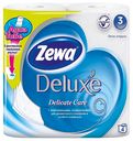 Туалетная бумага Zewa Deluxe Белая 3-слойная, 4 рулона