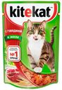 Влажный корм для кошек Kitekat с сочными кусочками говядины в желе, 85 г