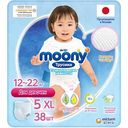 Подгузники-трусики для девочек Moony 5 XL (12-22 кг), 38 шт.