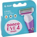 Сменные кассеты для бритвы Dorco EVE 4 Simple, 4 шт.