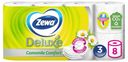 Бумага туалетная Zewa Deluxe Ромашка, 3 слоя, 8 рулонов