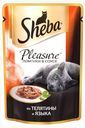 Корм Sheba Pleasure для кошек, телятина язык, пауч, 85 г